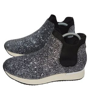 Kenneth Cole Reaction Sneaker Womens Size 8 Cameron Chelsea Jogger Glitter Shoes